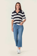 Paradise Polo Neck Jumper - Blue Navy