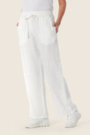 Coral Lagoon Linen Trouser - White