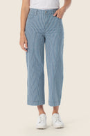 Coral Lagoon Denim Stripe Trouser - Blue Denim