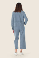 Coral Lagoon Denim Stripe Trouser - Blue Denim