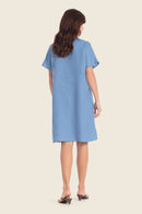 Linen Long Dress - Blue Ink