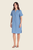 Linen Long Dress - Blue Ink