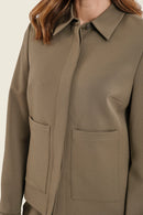Muted Garden Short Jacket - Green Sea Turtle
