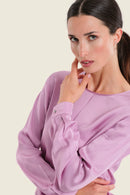 Moonlight Haze Pleat Blouse - Mauve Smoky Grape
