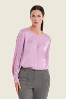 Moonlight Haze Pleat Blouse - Mauve Smoky Grape