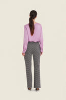 Moonlight Haze Pleat Blouse - Mauve Smoky Grape