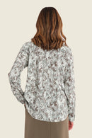 Muted Garden Print Shirt - Green All Over Print