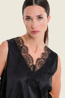 Muted Garden Lace Blouse - Black
