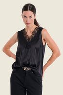 Muted Garden Lace Blouse - Black