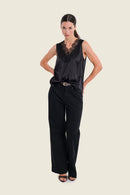 Muted Garden Lace Blouse - Black