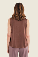 Muted Garden Lace Blouse - Brown Coffee Quartz