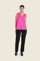 Muted Garden Lace Blouse - Fuchsia Festival