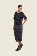 Silver Dusk Sequins Blouse - Black Oyster