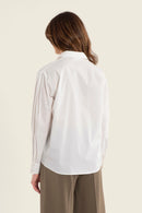 Smoke Orchid Fold Blouse - White