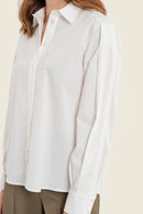 Smoke Orchid Fold Blouse - White