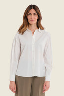 Smoke Orchid Fold Blouse - White
