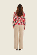 Sepia Blush Print Blouse - Beige All Over Print