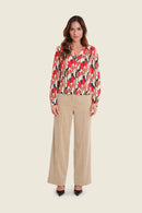 Sepia Blush Print Blouse - Beige All Over Print