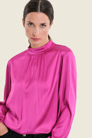 Sepia Blush Gathering Blouse - Fuchsia Festival