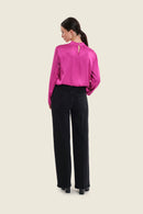 Sepia Blush Gathering Blouse - Fuchsia Festival