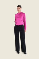 Sepia Blush Gathering Blouse - Fuchsia Festival