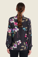 Silver Dusk Print Blouse - Black All Over Print