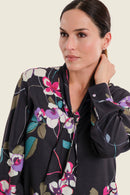 Silver Dusk Print Blouse - Black All Over Print
