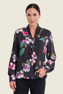 Silver Dusk Print Blouse - Black All Over Print