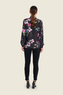 Silver Dusk Print Blouse - Black All Over Print