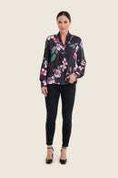 Silver Dusk Print Blouse - Black All Over Print