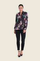 Silver Dusk Print Blouse - Black All Over Print