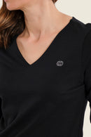 Muted Garden V Neck T-Shirt - Black