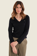 Muted Garden V Neck T-Shirt - Black