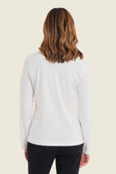 Muted Garden V Neck T-Shirt - White/off White