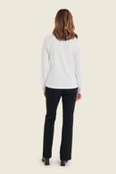 Muted Garden V Neck T-Shirt - White/off White