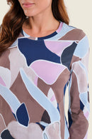 Moonlight Haze Print T-Shirt - Brown All Over Print