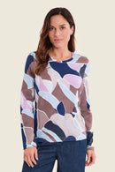Moonlight Haze Print T-Shirt - Brown All Over Print