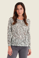 Muted Garden Print T-Shirt - Green All Over Print