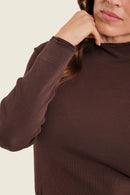 Ribbed T-Shirt - Brown Coffee Bean