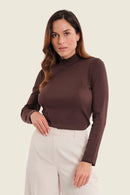 Ribbed T-Shirt - Brown Coffee Bean