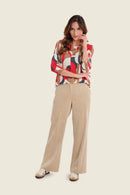 Sepia Blush Print T-Shirt - Ecru All Over Print