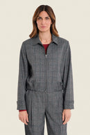 Moonlight Haze Check Jacket - Grey Black Check