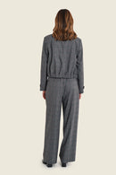 Moonlight Haze Check Jacket - Grey Black Check