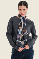 Moonlight Haze Print Pashmina - Brown