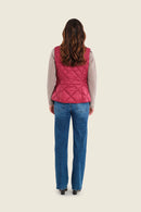 Muted Garden Padded Gilet - Red Rumba
