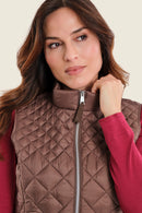 Muted Garden Padded Gilet - Brown Coffee Quartz