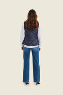 Muted Garden Padded Gilet - Blue Night Sky