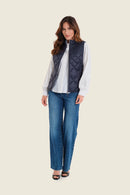 Muted Garden Padded Gilet - Blue Night Sky