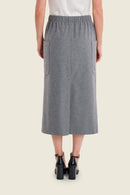 Sepia Blush Pocket Skirt - Grey Melange