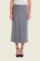 Sepia Blush Pocket Skirt - Grey Melange